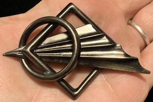Vintage Cool Gun Metal Art Deco Style Brooch/Pin - Picture 4 of 6