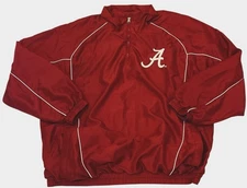 Alabama Crimson Tide Jacket Men XXL Embroidered Lined 1/4 Zip Lightweight Logo