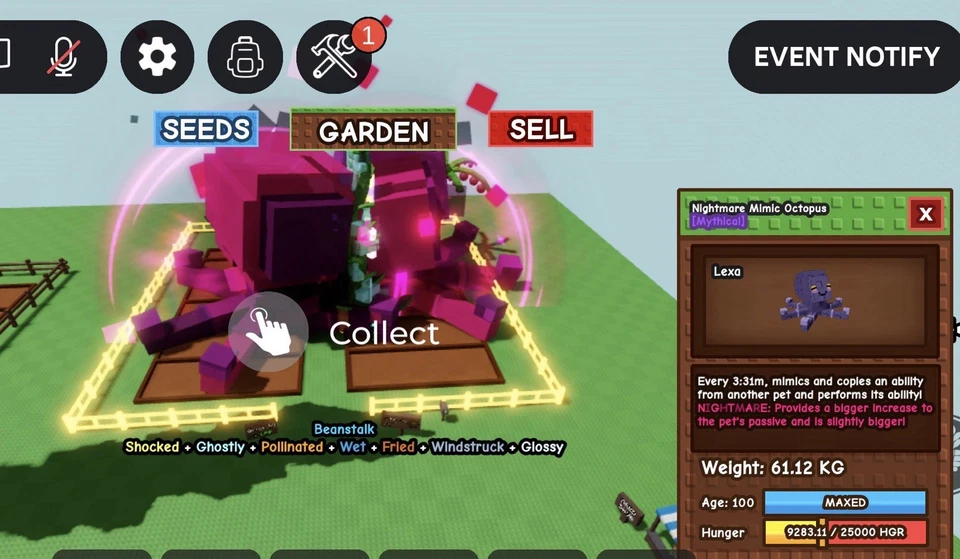 🔥60KG+ HUGE NIGHTMARE MIMIC OCTOPUS🔥 ❄️15 SECOND TOY❄️ ⚡️GROW A GARDEN ⚡️ - Image 4 of 4