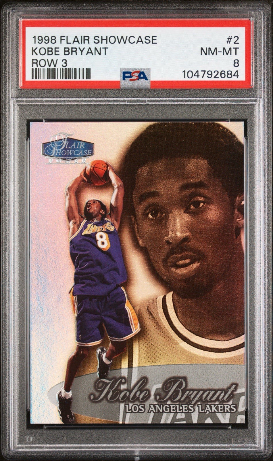 1998 Flair Showcase Row 3 #2 Kobe Bryant PSA 8