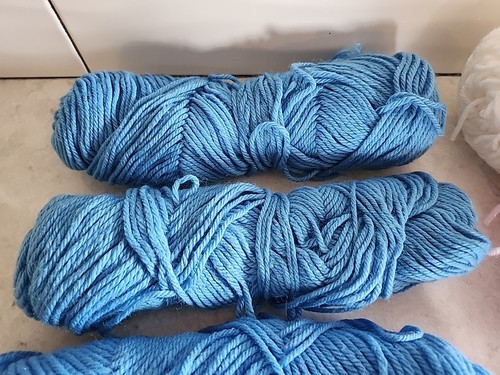 Menge 9 Knäuel Polyester Acryl etc blau rosa weiß grün orange versch. EUC - Bild 7 von 9