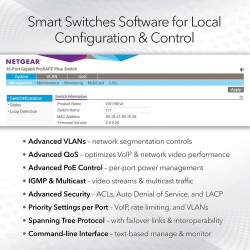 NETGEAR 52-Port PoE Gigabit Ethernet Smart Switch (GS752TPP) 48 x PoE - Picture 5 of 6