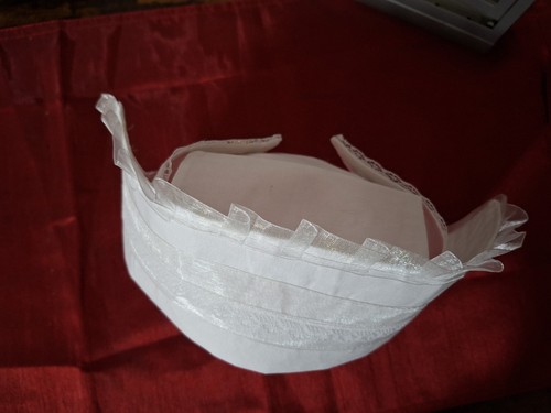 Fabric Lac On Cotton Sissy Maid Frilly Nurse Cap - Matrons Nany Sister Cap Nurse - Picture 6 of 12