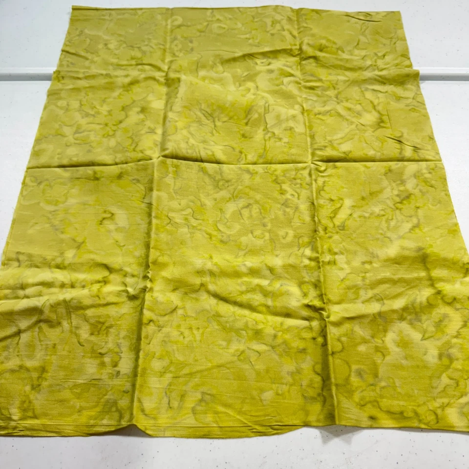 batik quilting fabric cotton green abstract tie dye 18x42 - Image 2 of 4