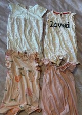 Girls Summer Large Bundle Of 4 Rompers Size 3-6months Mixed Brands