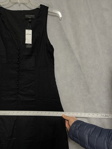 NWT Banana Republic Dress Women 8 Mini Linen Blend Sleeveless A line Half Button - Picture 3 of 11