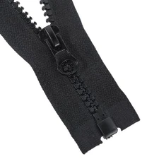 16-inch Black Molded Plastic Zipper 2 PCS Replacement Open End Coat Zipper