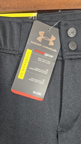 NWT Under Armour Boys Baseball Pants Heat Gear UA Black Loose Fit Boys Medium - Imagen 5 de 8