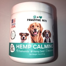 Hemp Calming Chews for Dogs  9oz  USA Made  Chamomile  Melatonin 120ct