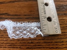 White 3/4" Poly Gathered Lace 2yd For .99 Will Combine Shipping.