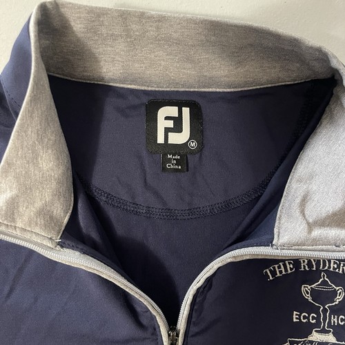 FJ FootJoy Active Sweatshirt Men's M Blue 1/4 Zip Pullover Golf THE RYDER CUP - Picture 4 of 7