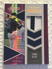 2020 Panini Absolute Logan Allen arc Rookie Materials Purple /25 #ARM-LA
