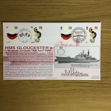 HMS Gloucester gestempelt signiert Cover Commander Malcolm Cree Royal Navy Cover E