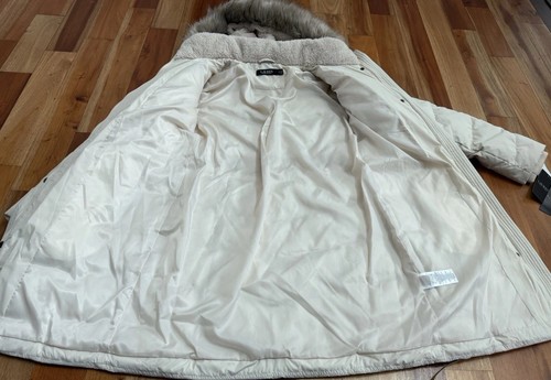 $330 NUEVO CON ETIQUETAS LAUREN RALPH LAUREN Abrigo Chaqueta de Plumón Blanco Talla S Imitación Piel Capucha Parka - Imagen 13 de 19