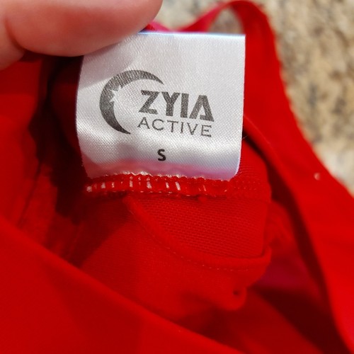 Sujetador deportivo ZYIA ACTIVE para mujer pequeño rojo cremallera malla gimnasio una más repetición ranuras para almohadilla - Imagen 7 de 14