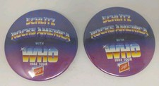 VTG THE WHO LARGE OFFICIAL 1982 TOUR 3" BUTTON PIN BADGE US IMPORT  SCHLITZ