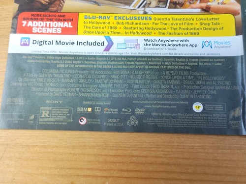 Once Upon a Time In Hollywood BLU-RAY + DVD Tarantino Brad Pitt Leonardo Margot - Foto 16 di 23
