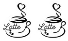 Latte Cup Heart Steam Decal Stickers Pack Of 2 Choose Your Size And Colour