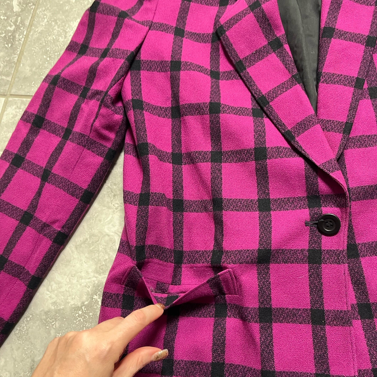 Pendleton VTG Button Virgin Wool Blazer Plaid Bla… - image 8