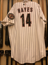 Charlie Hayes - 2001 Houston Astros Game Used Pinstripe Jersey - Autographed