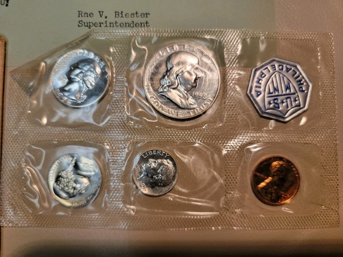 1958 Proof US Mint Pack  Flat Pack Cello Sealed Bent Corner - Bild 3 von 7