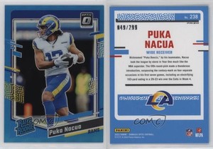 2023 Panini Donruss Optic Rated Aqua Prizm /299 Puka Nacua #238 Rookie RC