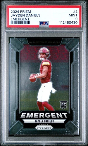 2024 Panini Prizm JAYDEN DANIELS Emergent Rookie RC #2 PSA 9