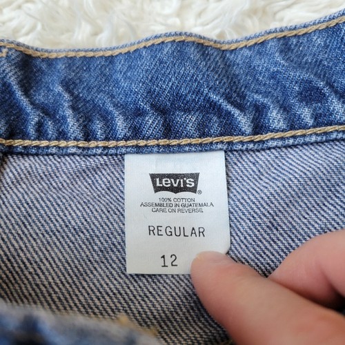 VTG Rare Levi's L2 Baggy Fit Striped Black White Denim Jeans Youth Kids 12 - Picture 8 of 8