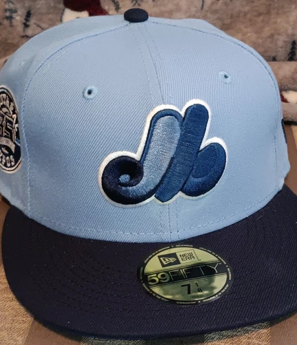 Montreal Expos Icy Blue New Era 59Fifty Fitted Size 7 1/8 Hat Not Hat Club