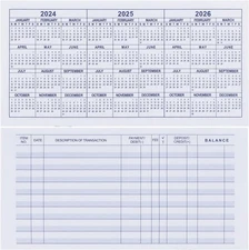 20 Pack Checkbook Register, Check Registers for Personal, Blank Ledger 20PCS 