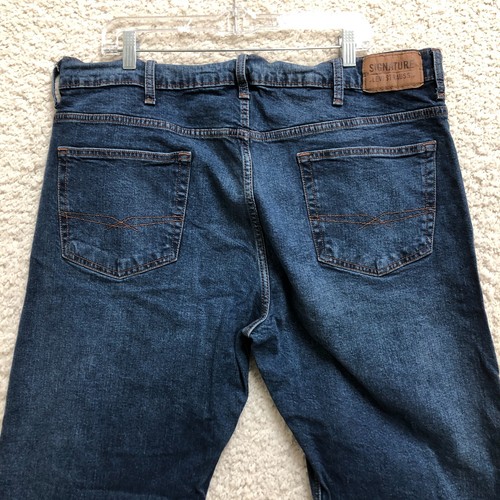 Jeans Levis Strauss Signature 40x30 Para Hombre Azul Denim Suelto Recto Lavado Oscuro - Imagen 6 de 13