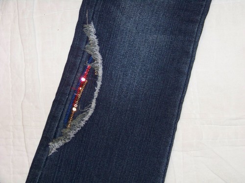 Total Girl British Flag Skinny Flare Jeans with Belt - Size 10 Reg - Picture 5 of 11