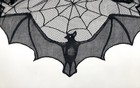 4 Pc Halloween 2 Tablecloths 2 Valances Black Lace Spider Magnetic Bat Party