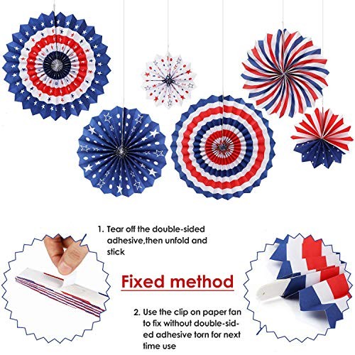 Risshine 4th/Fourth of July Patriotic Party Decorations Set- Red White/Silver - Picture 5 of 8