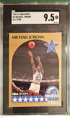 1990-91 NBA Hoops - Michael Jordan #5 - SGC 9.5 - All-Star Uni - Sweet MJ Card!!