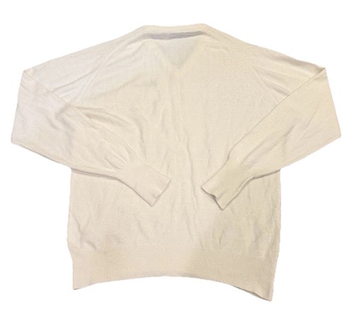 Maglione scollo a V vintage ricamato Pro Golf taglia XXL color panna  - Foto 4 di 6