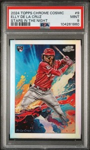 2024 TOPPS CHROME COSMIC STARS IN THE NIGHT #9 ELLY DE LA CRUZ PSA 9