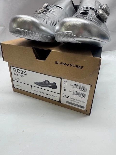 Zapato de ciclismo Shimano RCS para hombre-SH-RC903S-talla 9-PLATEADO nuevo Foto 2 de 4