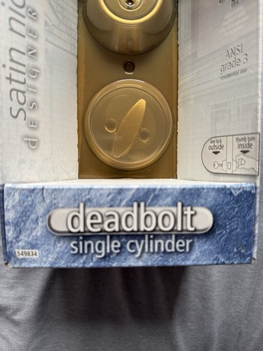 TruGuard Satin Nickel Single Cylinder Deadbolt - Picture 4 of 5