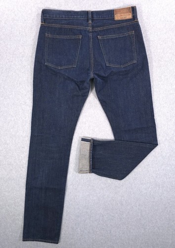 JCrew 484 Slim Straight Japanese Kaihara Raw Selvage Denim Jeans 32x34 (Flaw) - Picture 3 of 21