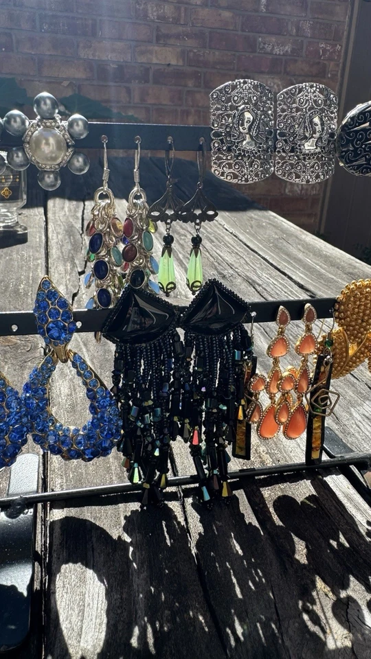 Lote de brincos perfurados e clip-on âmbar esterlina novo designer de fantasia vintage 18pr - Imagem 4 de 4