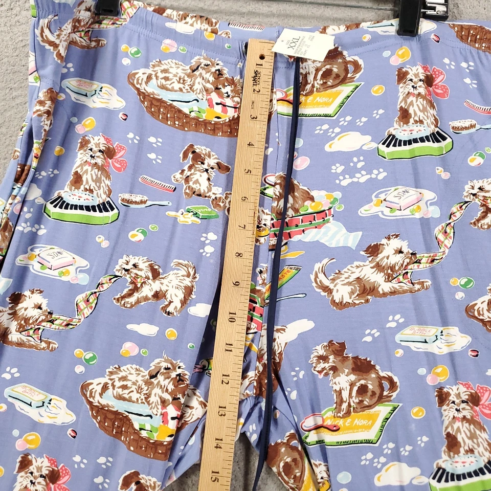 Nick & Nora Pajamas Womens 2XL 2 Pc Set PJS Shirt Top Pants Dog Puppy Bath - Image 4 of 4