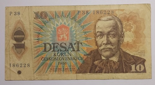 1988 20 Korun Ceskoslovenskych Czechoslovakia Czech Circulated DVACET Banknote