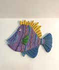 Tropical Glitter Fish Wall Plaque Sparkle Multicolor Nautical Beach Decor READ