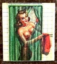 Vari Vue anni 60 DONNA SOTTO DOCCIA ASCIUGAMANO ROSSO LATO DESTRO RISQUE SEXY NOS FLICKER