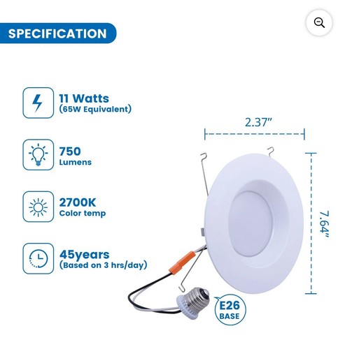 6” LED Retrofit Downlight Soft White Dimmable - Picture 3 of 3