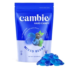 Sugar-Free Mixed Berry Hard Candy, 1 lb Individually Wrapped, Blueberry & Blackb
