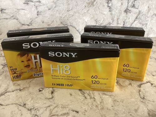 Sony Hi8 60Minute Digital8 HMP 120Min Blank Video Cassette Tapes SEALED Lot of 5