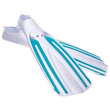 Open Box Oceanic Viper 2 Full Foot Dive Fins - White/Aqua - Small / US 6-7