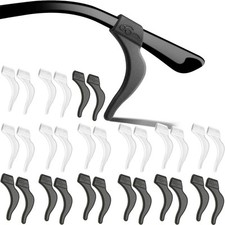 Eyeglass Ear Grips - 21 Pairs Glasses Anti-Slip, all, Clear,black-1